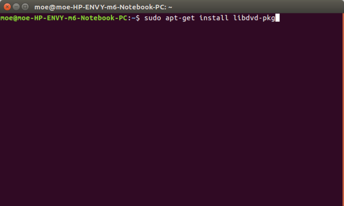 Установка пакета libdvd-pkg в терминале Ubuntu