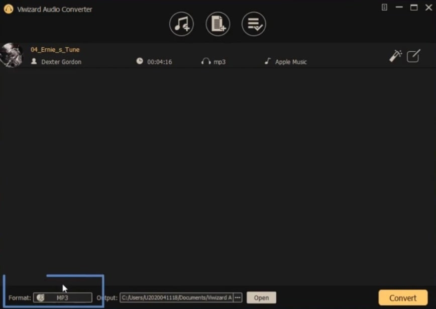 Selezione formato di output nel convertitore
