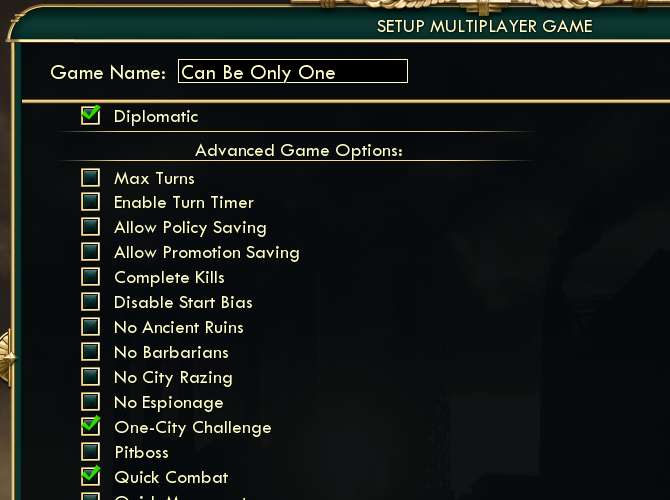 Примеры дополнительных опций мультиплеера Civilization V