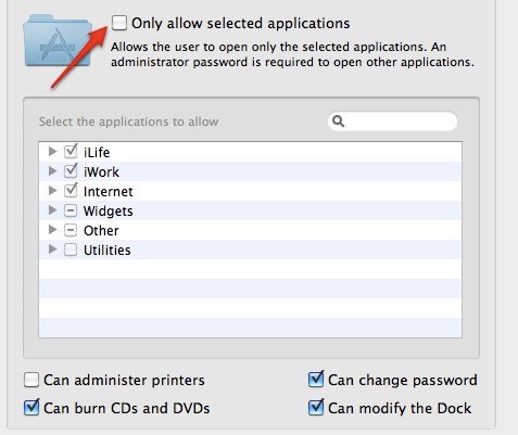Список разрешённых приложений для управляемого аккаунта