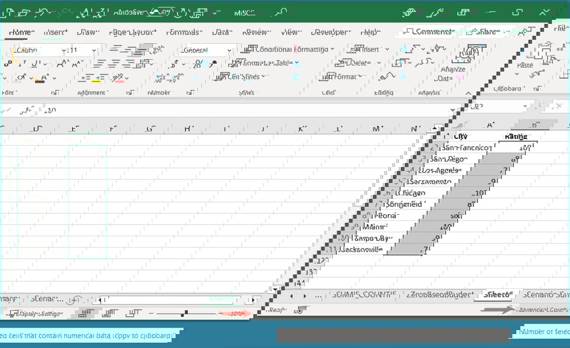 Результат Numerical Count можно скопировать