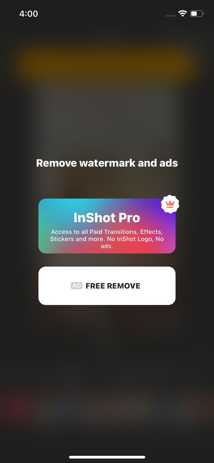 Как удалить водяной знак в InShot