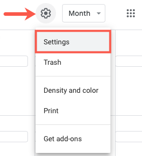 Нажмите шестерёнку и выберите Настройки