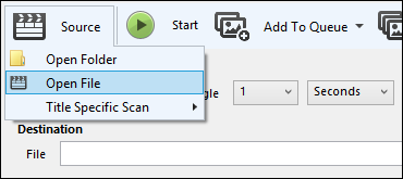 Окно выбора файла в Проводнике Windows с выделенным видеофайлом