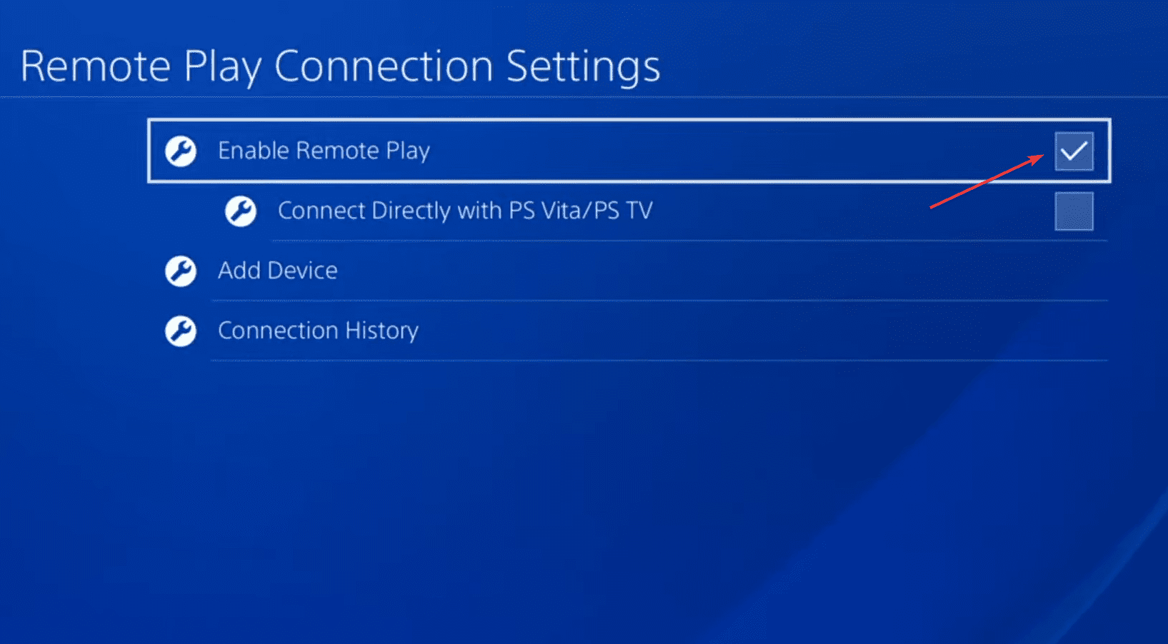 Включение Remote Play на PS4