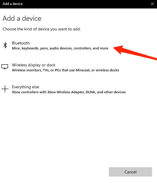 Выбор типа Bluetooth-устройства при подключении в Windows 11