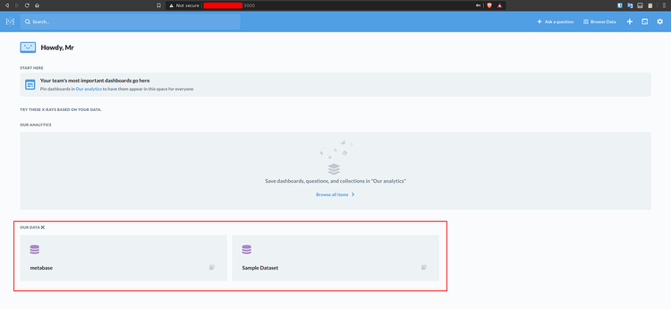Панель Metabase