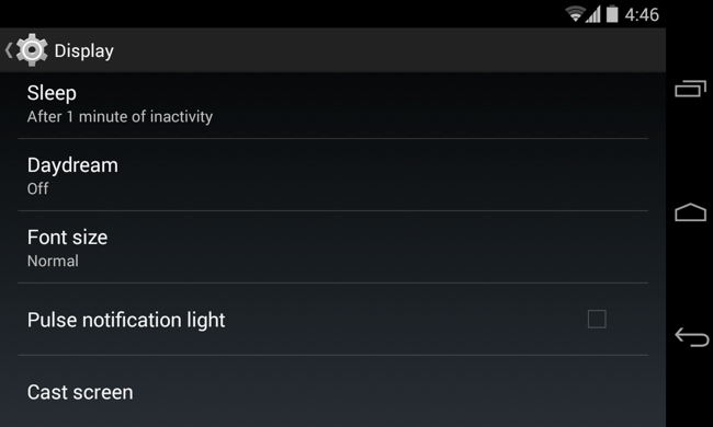 Настройки экрана Android — пункт Передача экрана