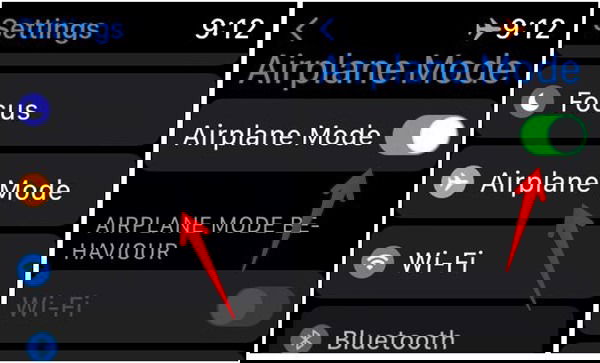 Режим В самолёте на часах