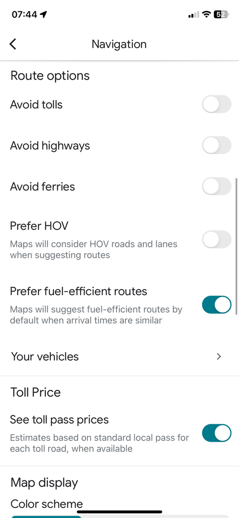 Страница навигации Google Maps