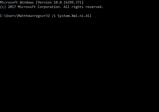 Пример использования regsvr32 в командной строке