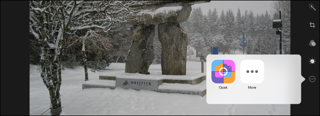 Доступ к плагинам редактирования фото или видео в iOS 8