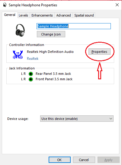 Свойства устройства воспроизведения