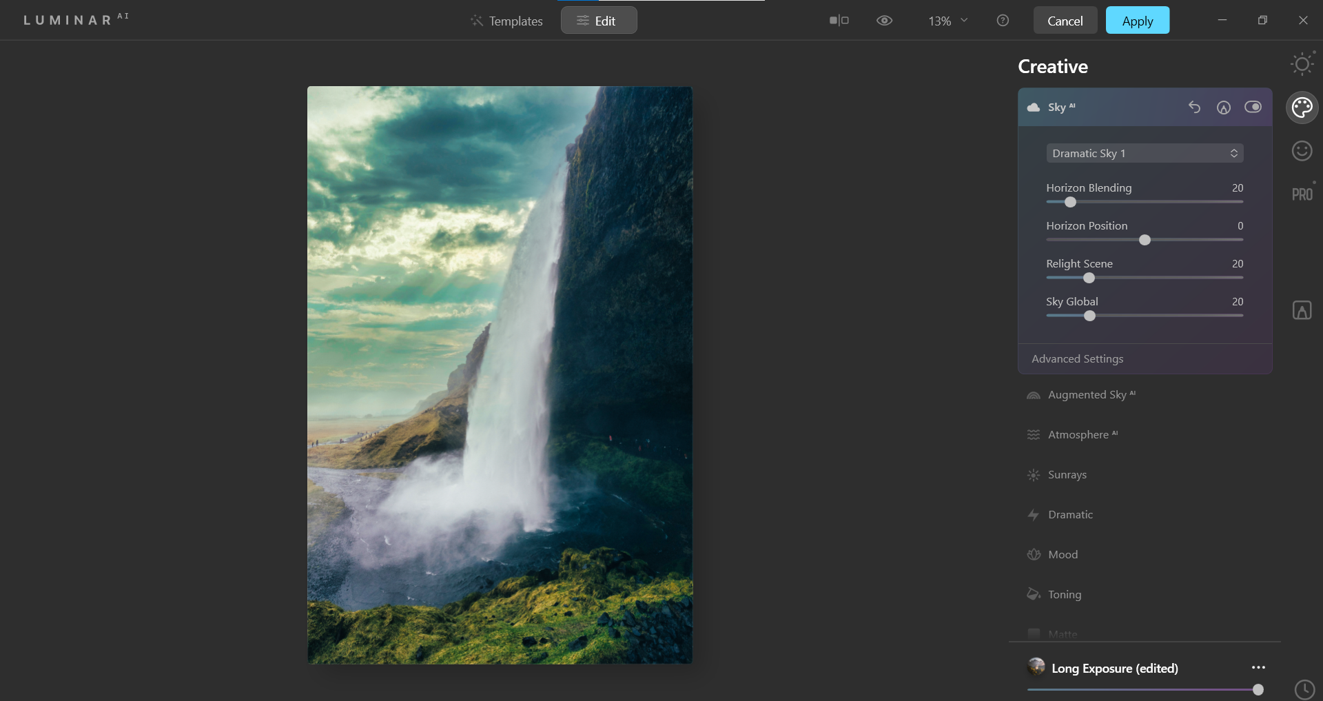 настройки Sky AI