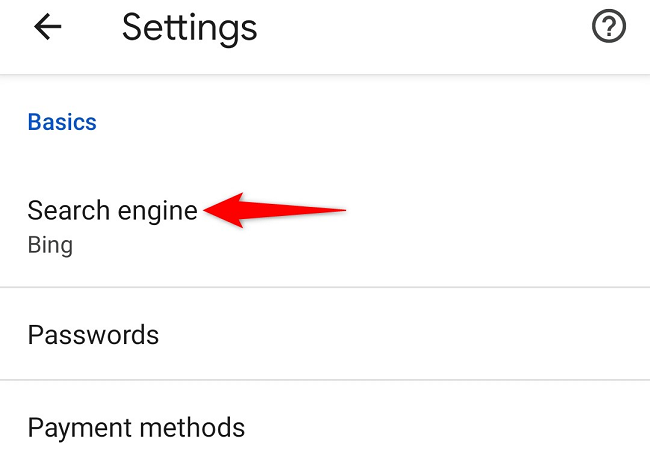 Выберите «Поисковая система».