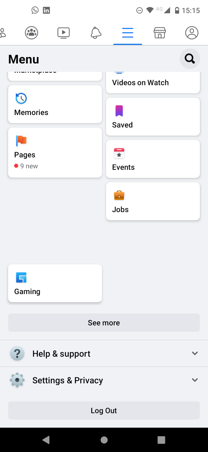 Facebook Live на Android — список трансляций