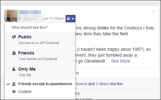 Выбор аудитории при публикации