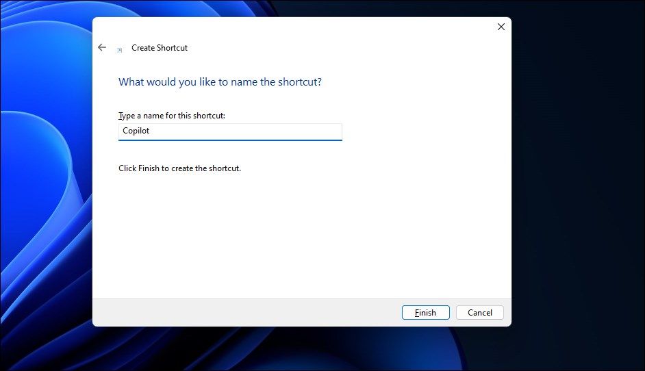 Добавление имени для ярлыка Copilot на рабочем столе