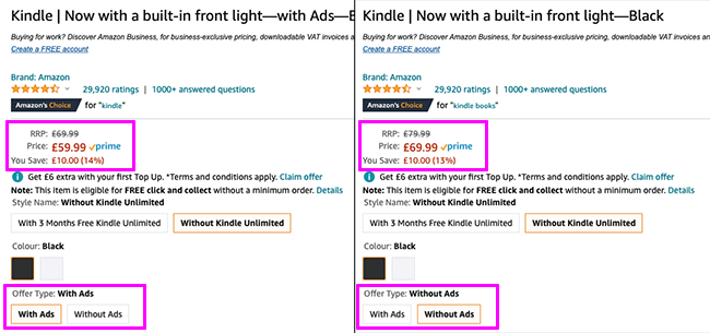 Скидка на Kindle с Special Offers