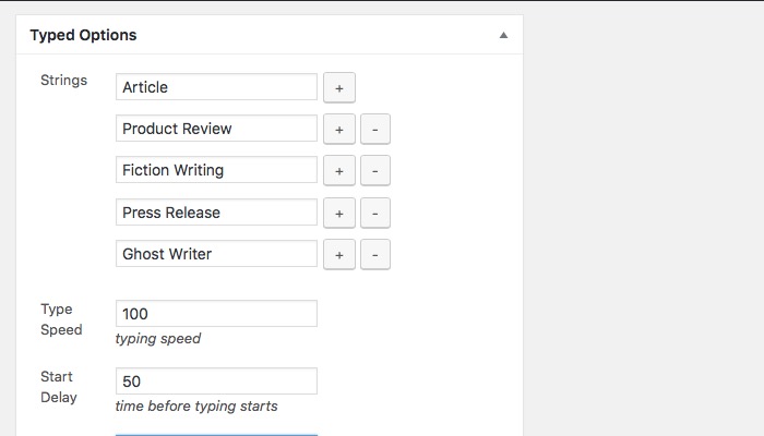 Добавление строк для печатаемого эффекта в Typed Js