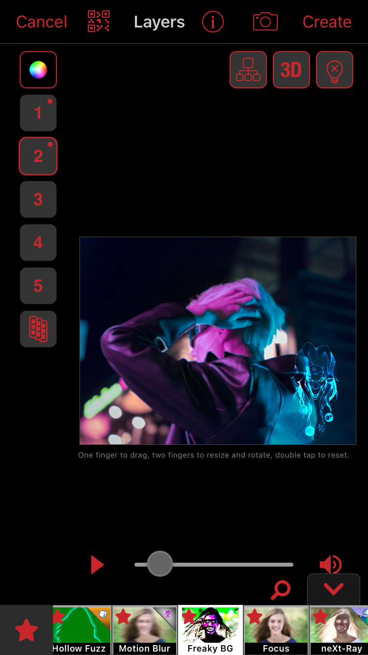 Freaky BG для логотипа в Video Star