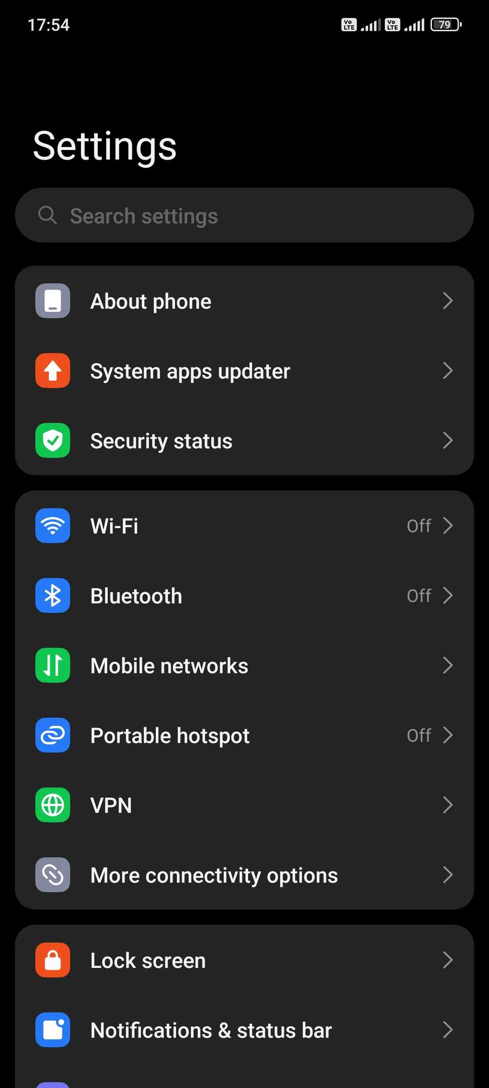 Настройки Android на телефоне
