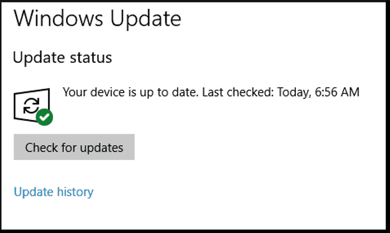 Окно Windows Update с проверкой обновлений