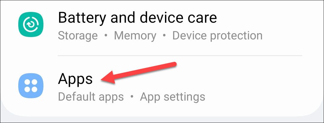 Раздел Приложения в настройках