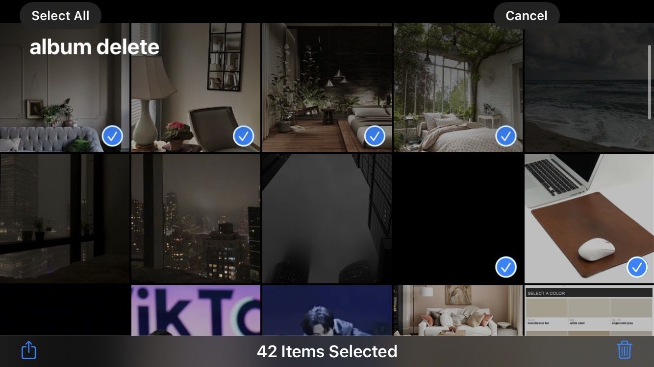 Массовое удаление фото в приложении Фото