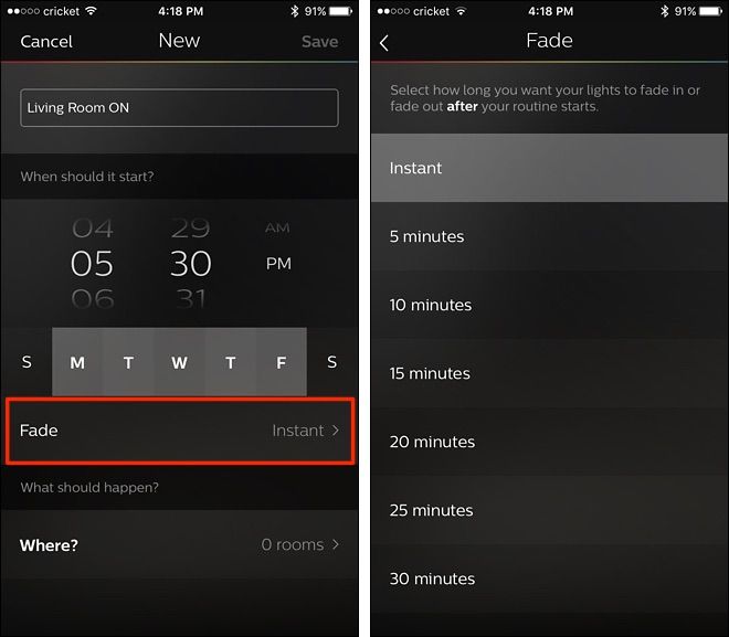 Выбор комнат для автоматизации — отметить нужные комнаты