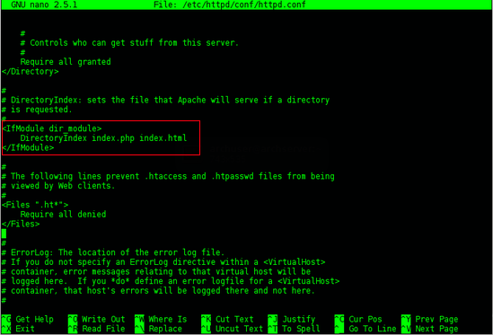 Change the Directory Index.