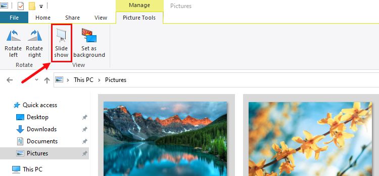 Slide Show Option In File Explorer
