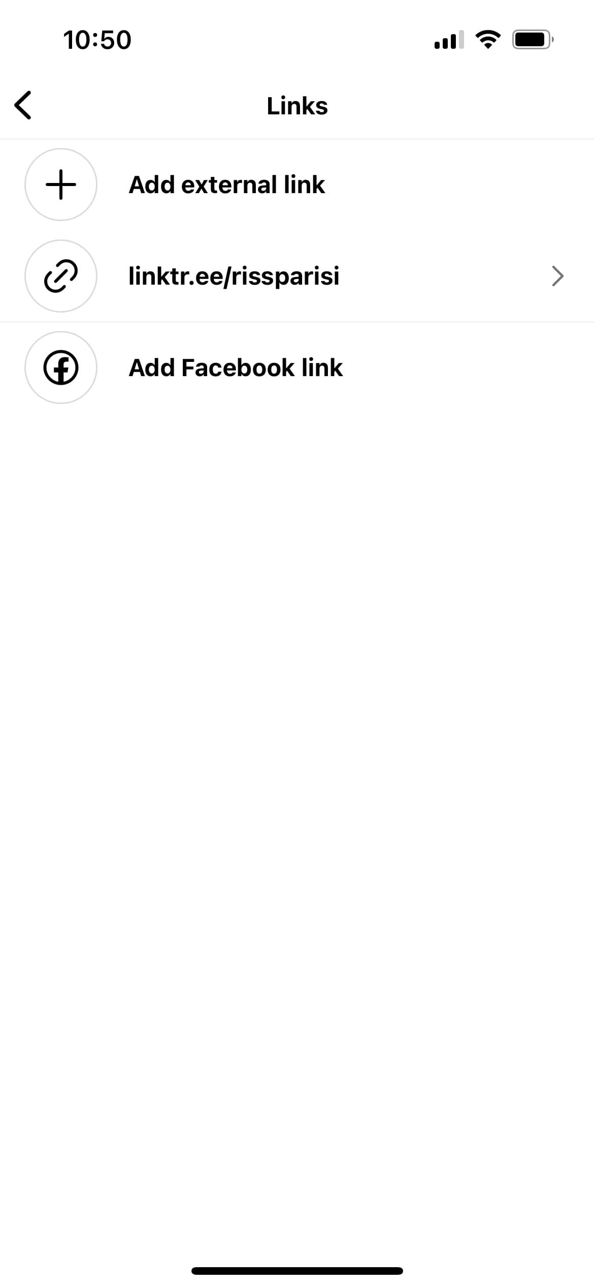 Настройки ссылок в профиле Instagram