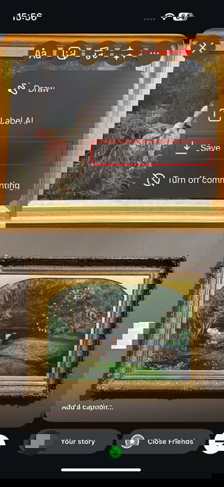 Сохранение коллажа из Instagram в iPhone