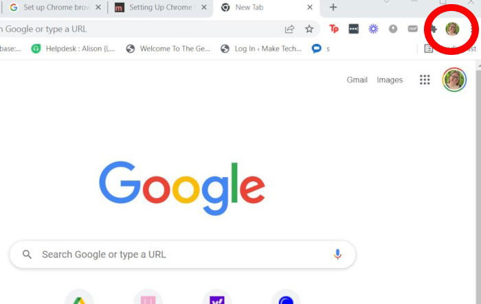 Иконка создания профиля в Google Chrome