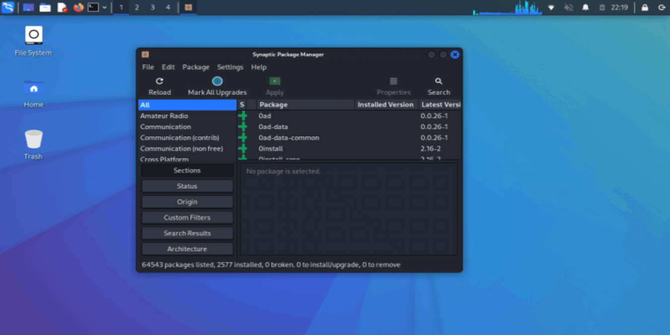 Установить Synaptic в Kali Linux