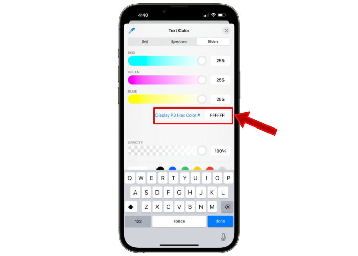 Поле ввода HEX‑кода цвета