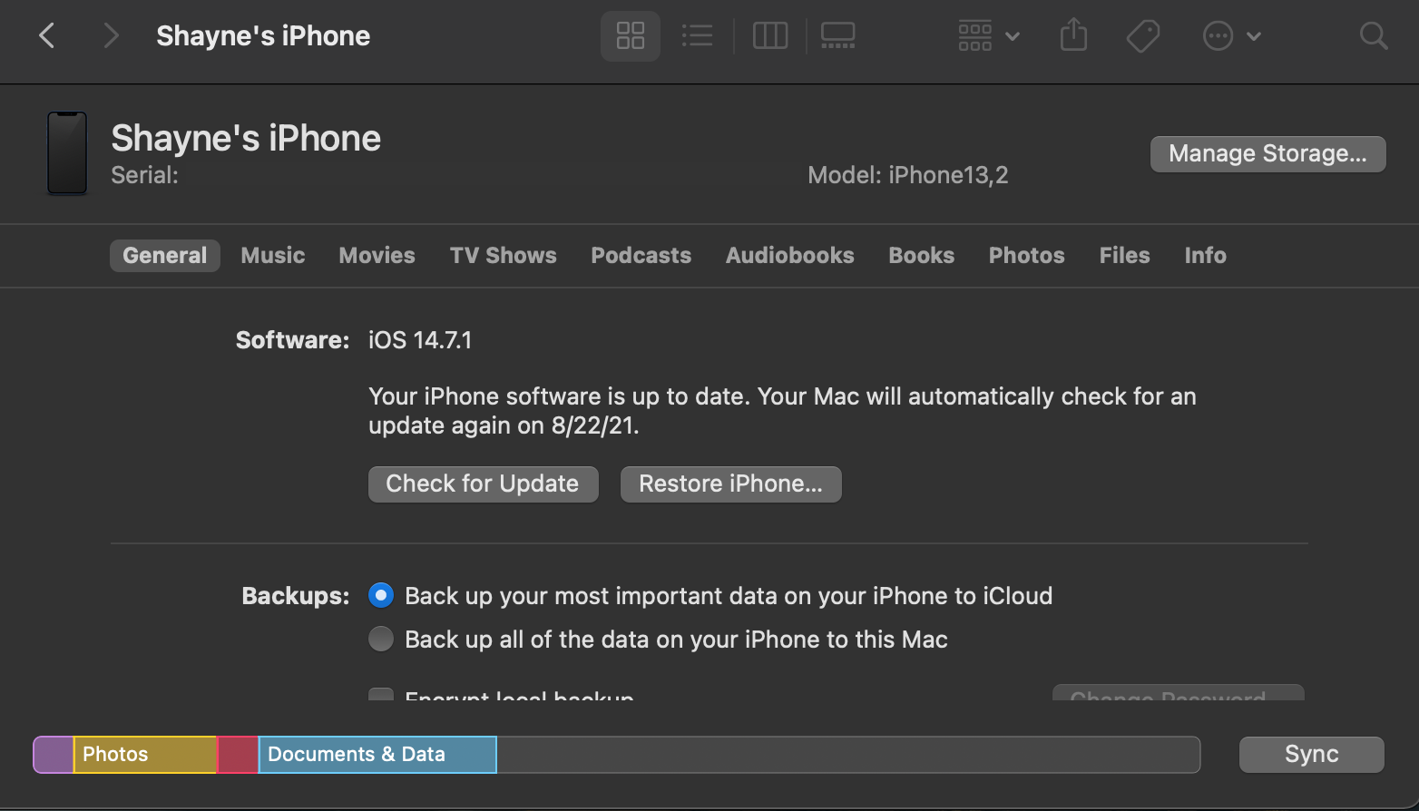 Проверка версии iPhone через Mac