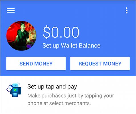 Экран: настройка Tap and Pay