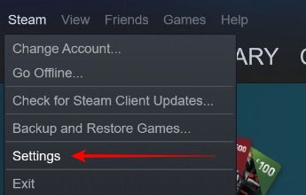 Paramètres Steam PC
