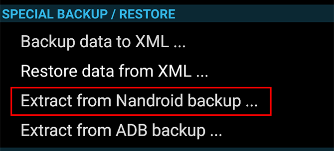 Извлечение из Nandroid через Titanium Backup