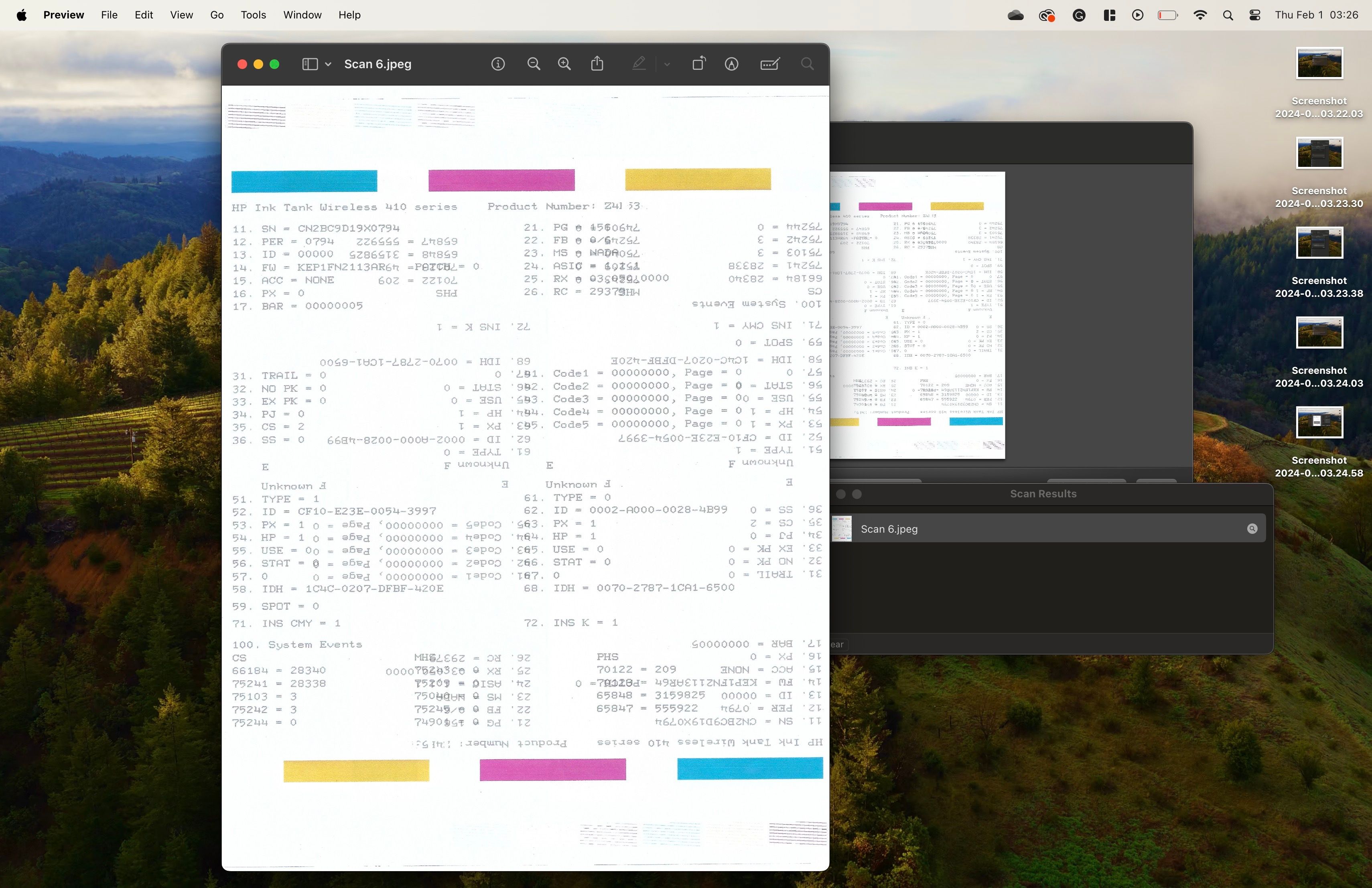Image Capture scan results on macOS