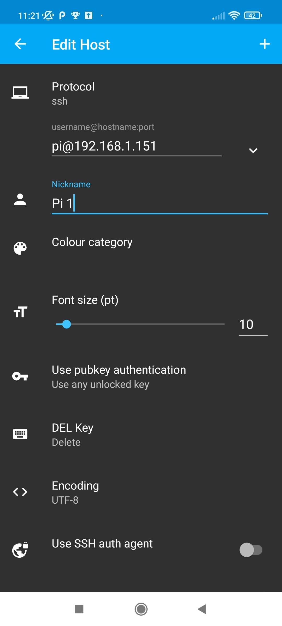 ConnectBot: ввод данных для SSH