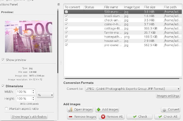 Converseen — пакетный конвертер изображений