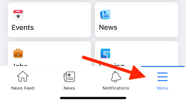 Выберите кнопку меню в правом нижнем углу