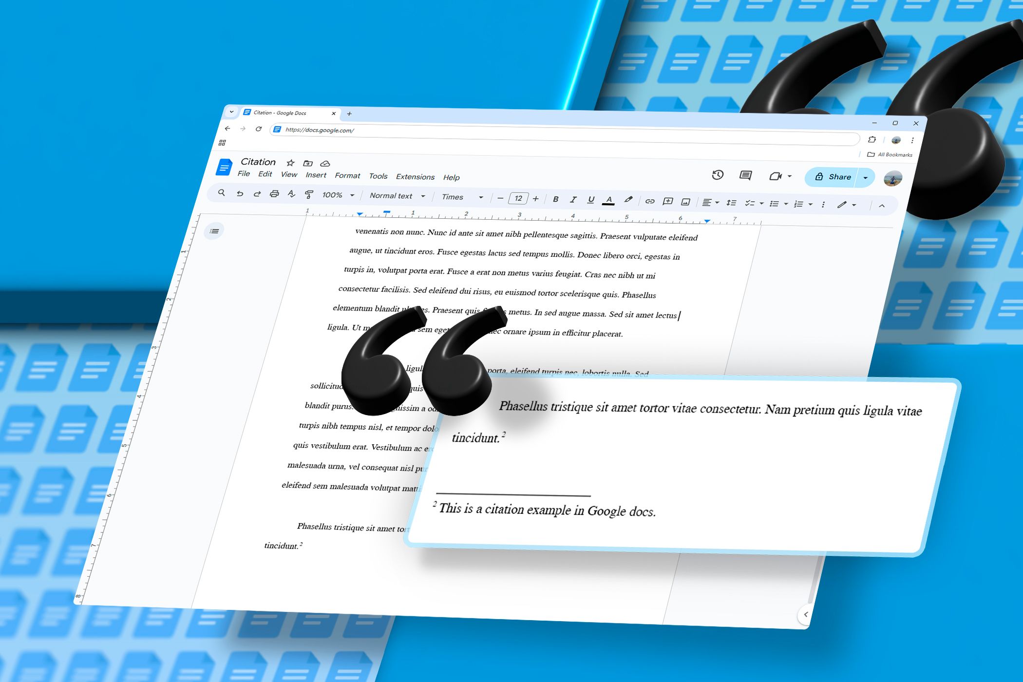 Как добавлять цитаты в Google Docs