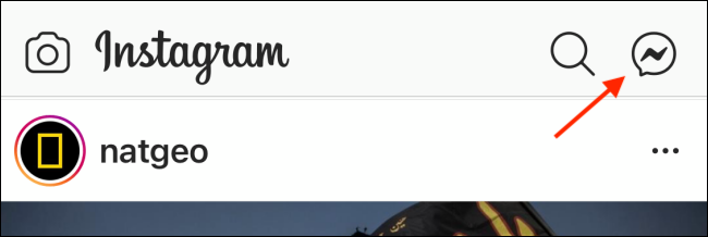 Значок Messenger в приложении Instagram после обновления