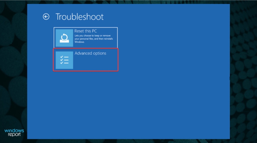 Опция запуска командной строки из режима восстановления