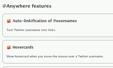 Интерфейс Twitter @Anywhere Plus