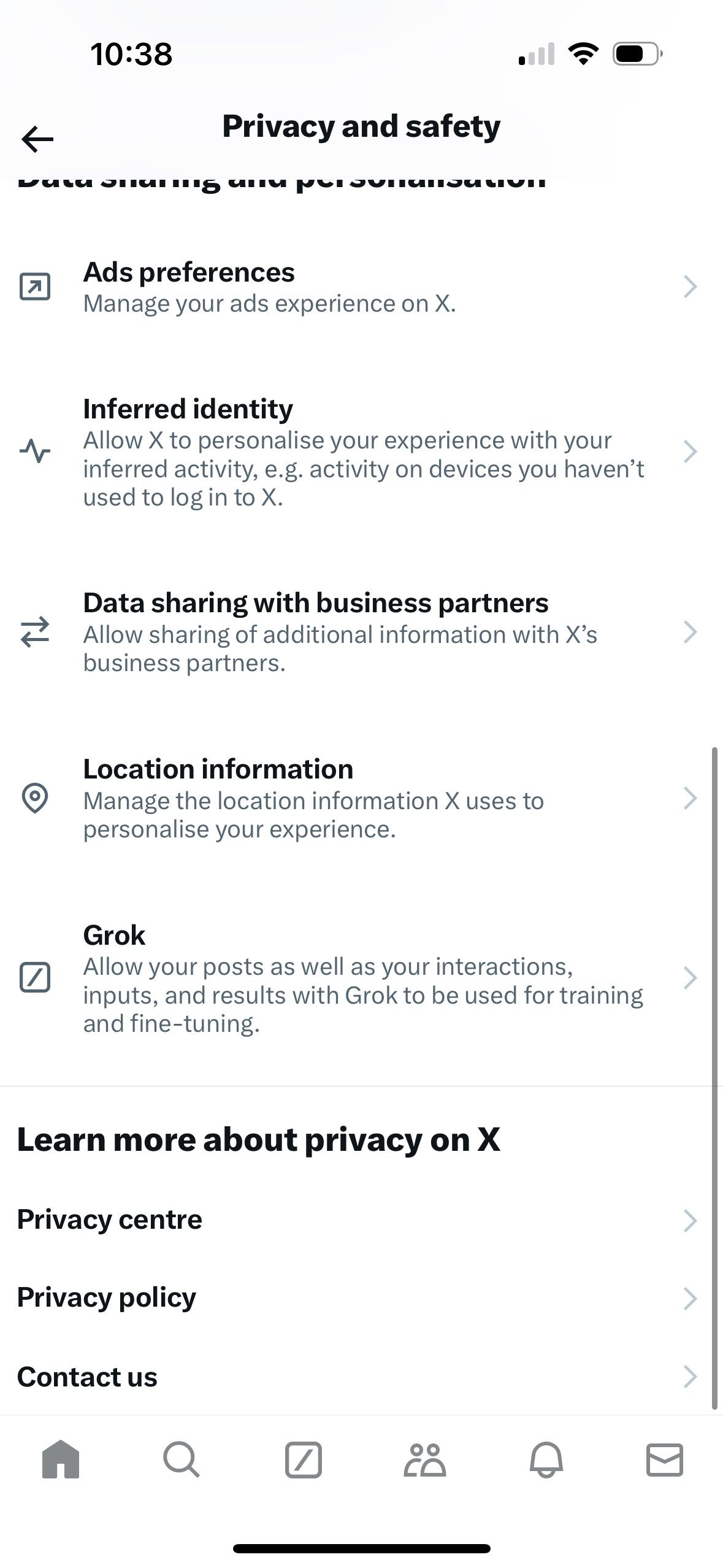 Где отключить Grok в приложении X